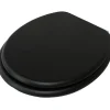 Abattant Wc|MSV Abattant wc MDF CLEO Noir mat Charnières Inox