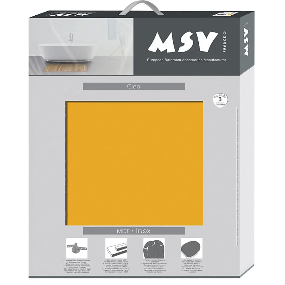 MSV Abattant wc MDF CLEO Safran mat Charnières en Inox