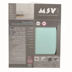 Abattant Wc|MSV Abattant wc MDF CLEO Vert Poudré Charnières en Inox