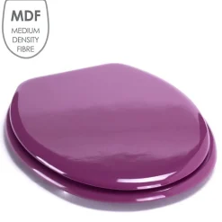 Abattant Wc|MSV Abattant wc MDF CLEO Violet Charnières Inox