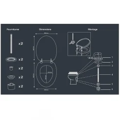 Guy Levasseur Abattant WC MDF compressé frein de chute