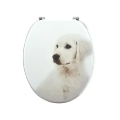 MSV Abattant wc MDF Dog SCOTT Beige Charnières Inox