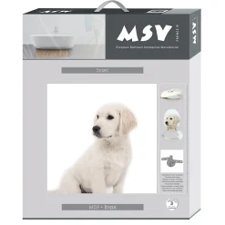 MSV Abattant wc MDF Dog SCOTT Beige Charnières Inox