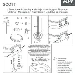 MSV Abattant wc MDF Dog SCOTT Beige Charnières Inox