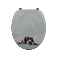 Abattant Wc|MSV Abattant wc MDF Doggy Bath Charnières Inox
