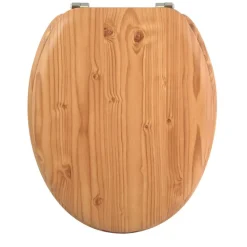 MSV Abattant wc MDF en Décor Pin Marron Charnières Inox