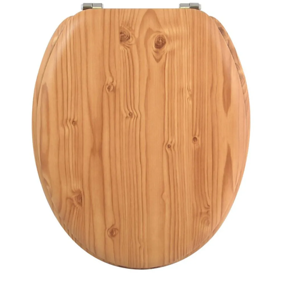 MSV Abattant wc MDF en Décor Pin Marron Charnières Inox