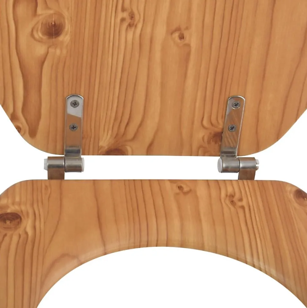 MSV Abattant wc MDF en Décor Pin Marron Charnières Inox