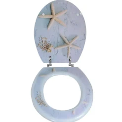 MSV Abattant wc MDF Etoile de mer Charnières Inox