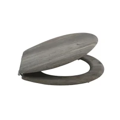 MSV Abattant wc MDF Marron Charnières Inox