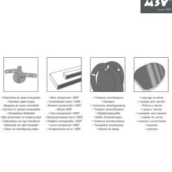 MSV Abattant wc MDF Marron Charnières Inox