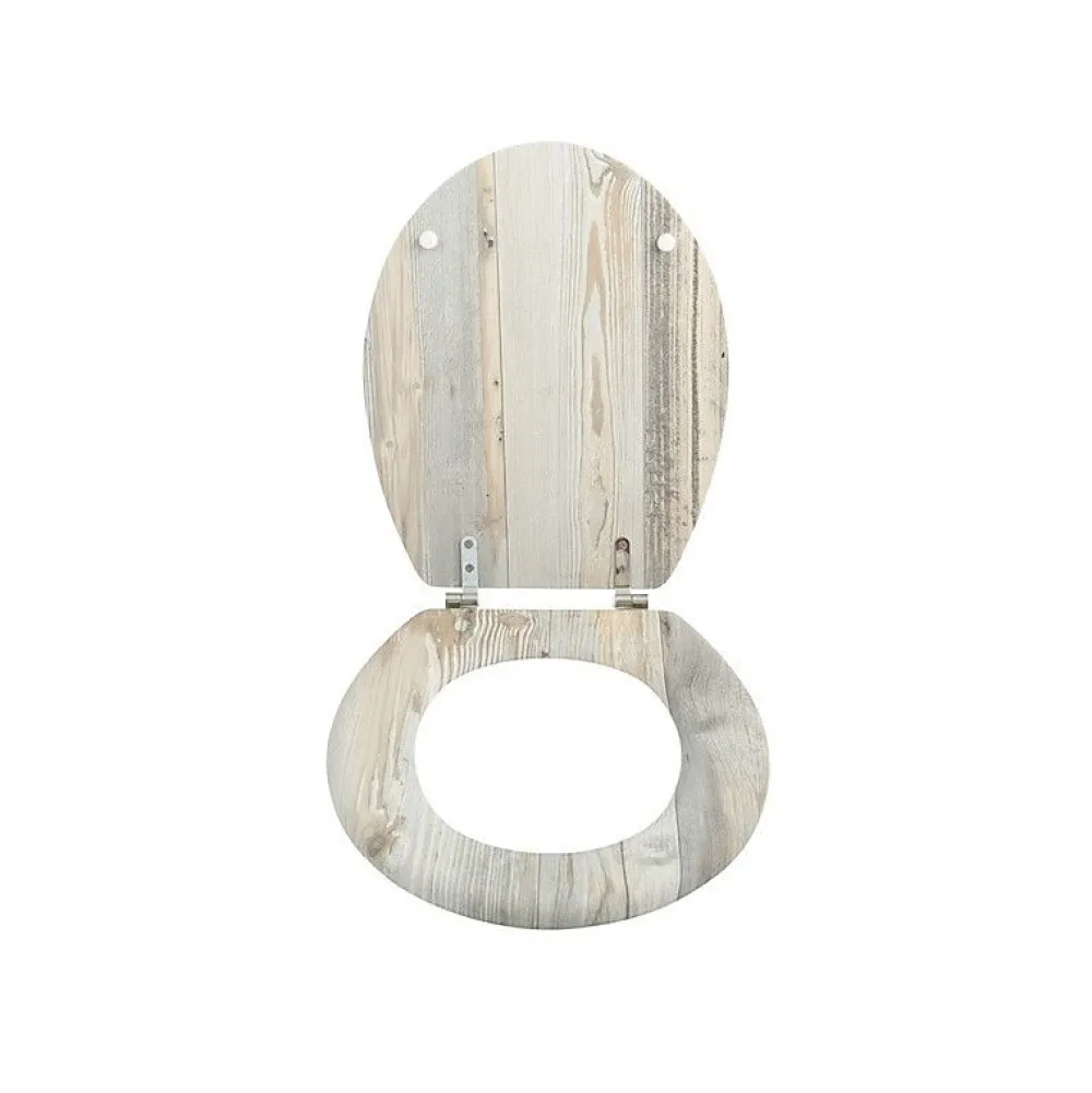 MSV Abattant wc MDF Ombo Beige Charnières Inox