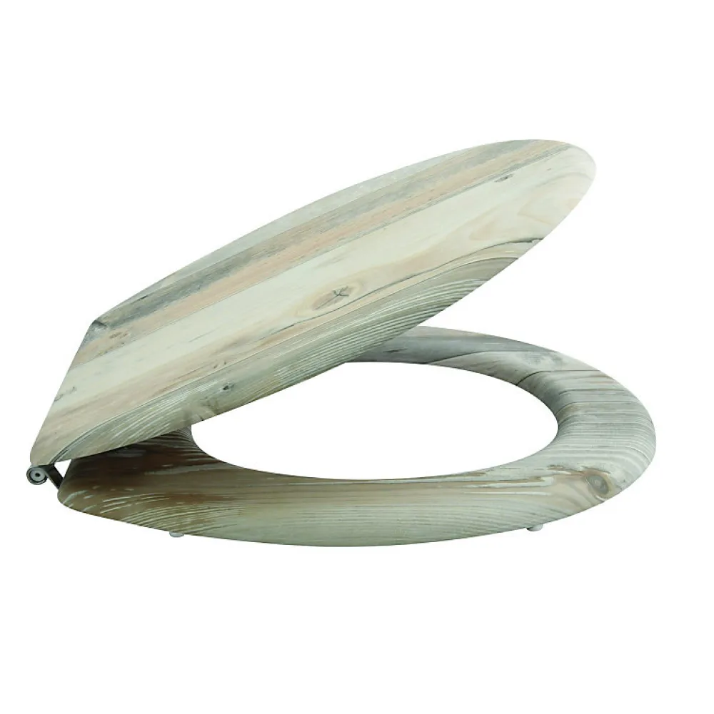 MSV Abattant wc MDF Ombo Beige Charnières Inox