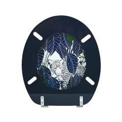 MSV Abattant wc MDF RAIN FOREST Bleu Vert Charnières Inox