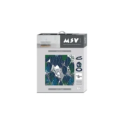 MSV Abattant wc MDF RAIN FOREST Bleu Vert Charnières Inox
