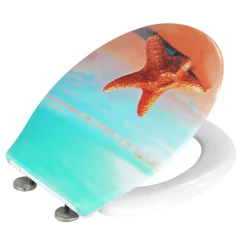 Wenko Abattant WC Mer - Bois - Multicolore