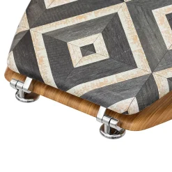 Abattant Wc|5Five Abattant WC motifs canva blanc et noir et lunette effet bois,