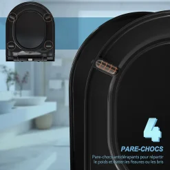 Abattant Wc|Todot Abattant WC Noir Déclipsable Forme D avec Frein de Chute