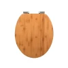 Abattant Wc|Spirella Abattant wc OSLO Bambou Blanc Charnières Zinc