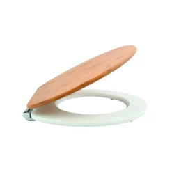 Abattant Wc|Spirella Abattant wc OSLO Bambou Blanc Charnières Zinc