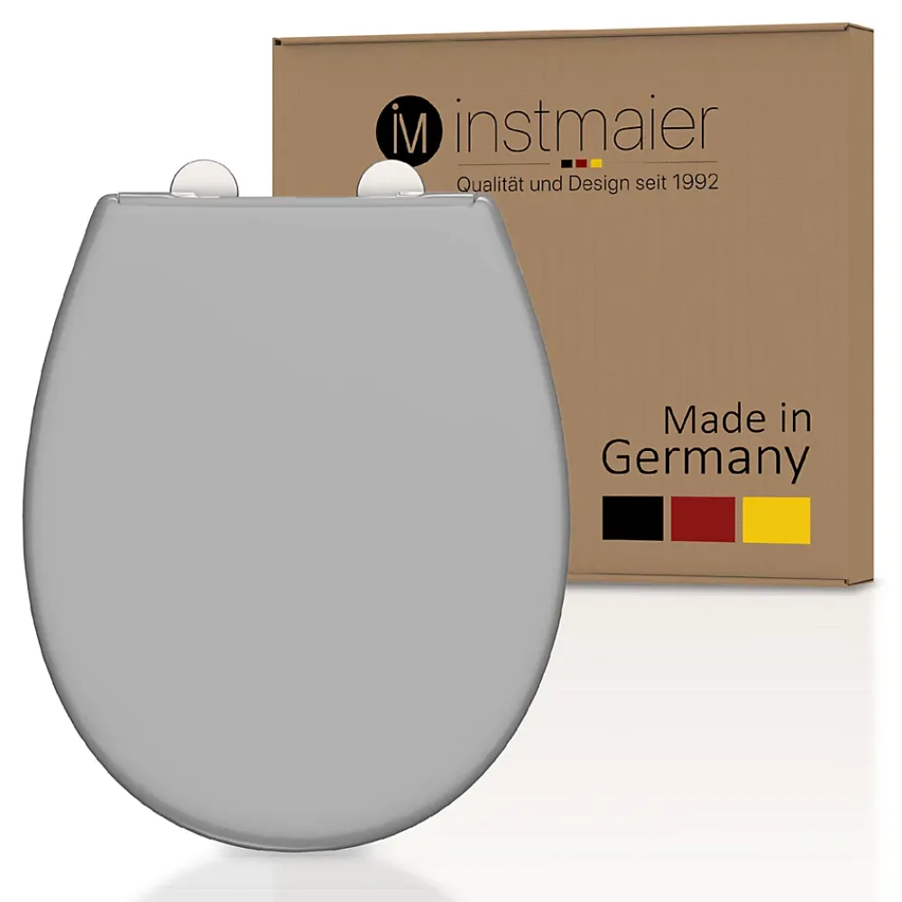 Instmaier Abattant WC ovale en duroplast gris avec frein de chute ALMA