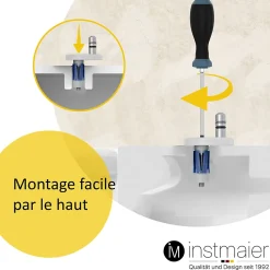 Instmaier Abattant WC ovale en duroplast gris avec frein de chute ALMA