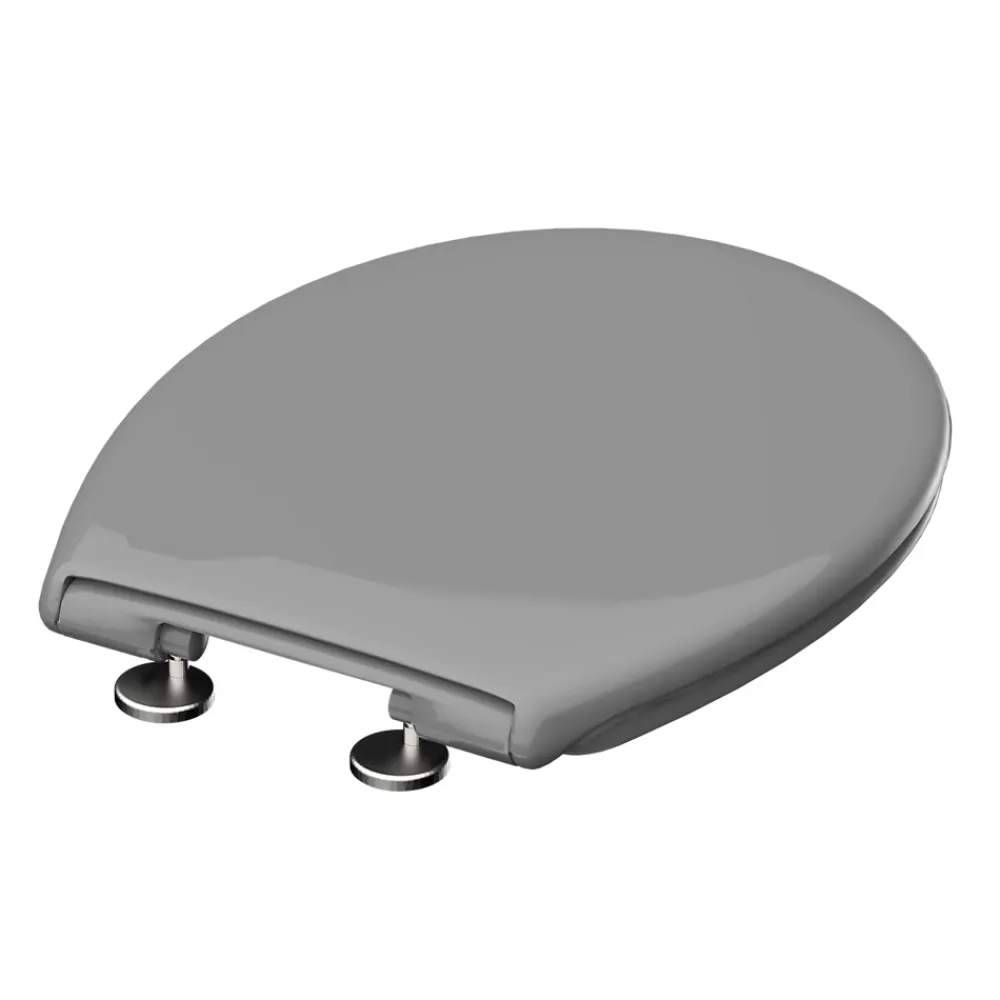 Instmaier Abattant WC ovale en duroplast gris avec frein de chute ALMA