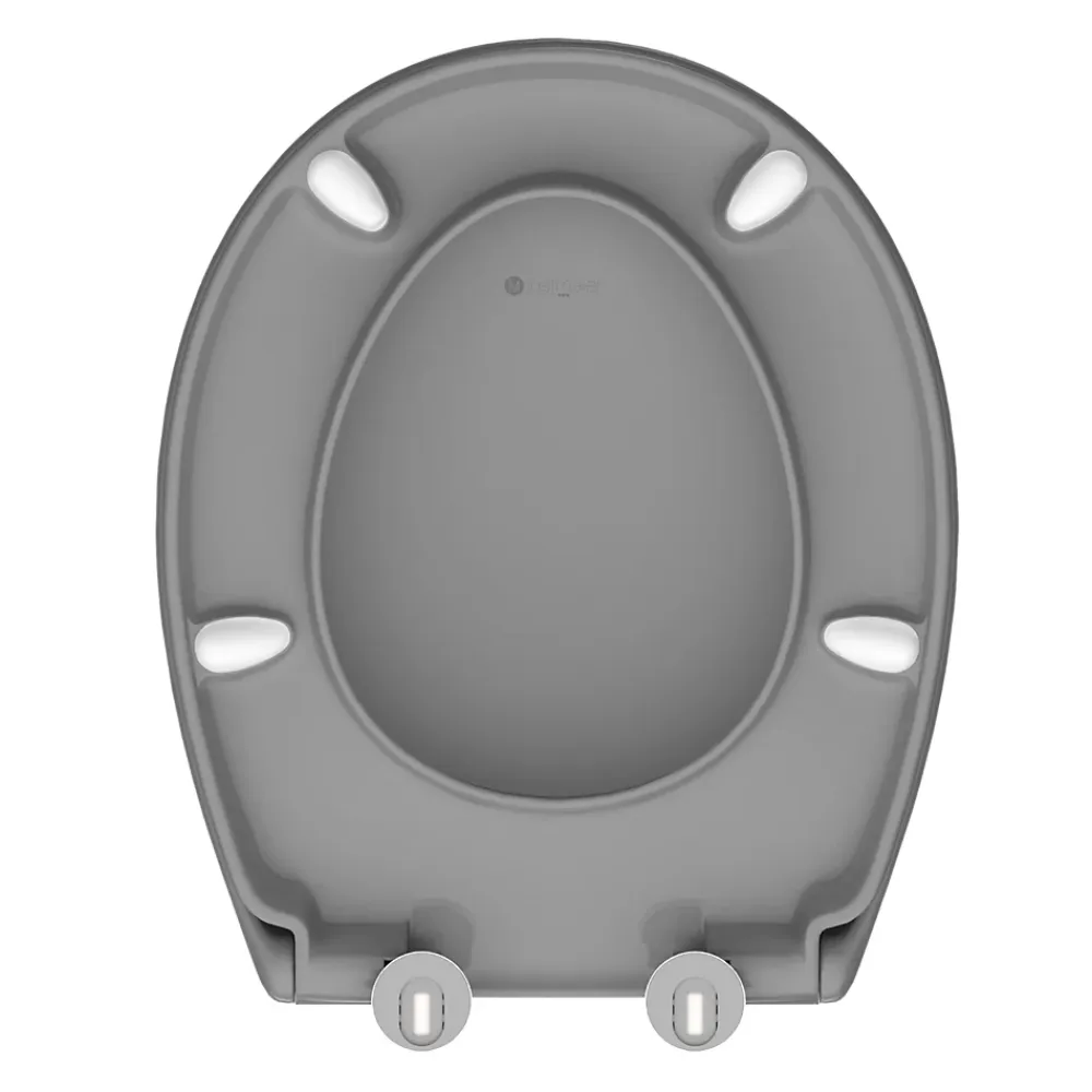 Instmaier Abattant WC ovale en duroplast gris avec frein de chute ALMA