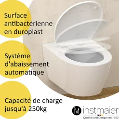 Abattant Wc|Instmaier Abattant WC ovale en duroplast blanc avec frein de chute ALMA