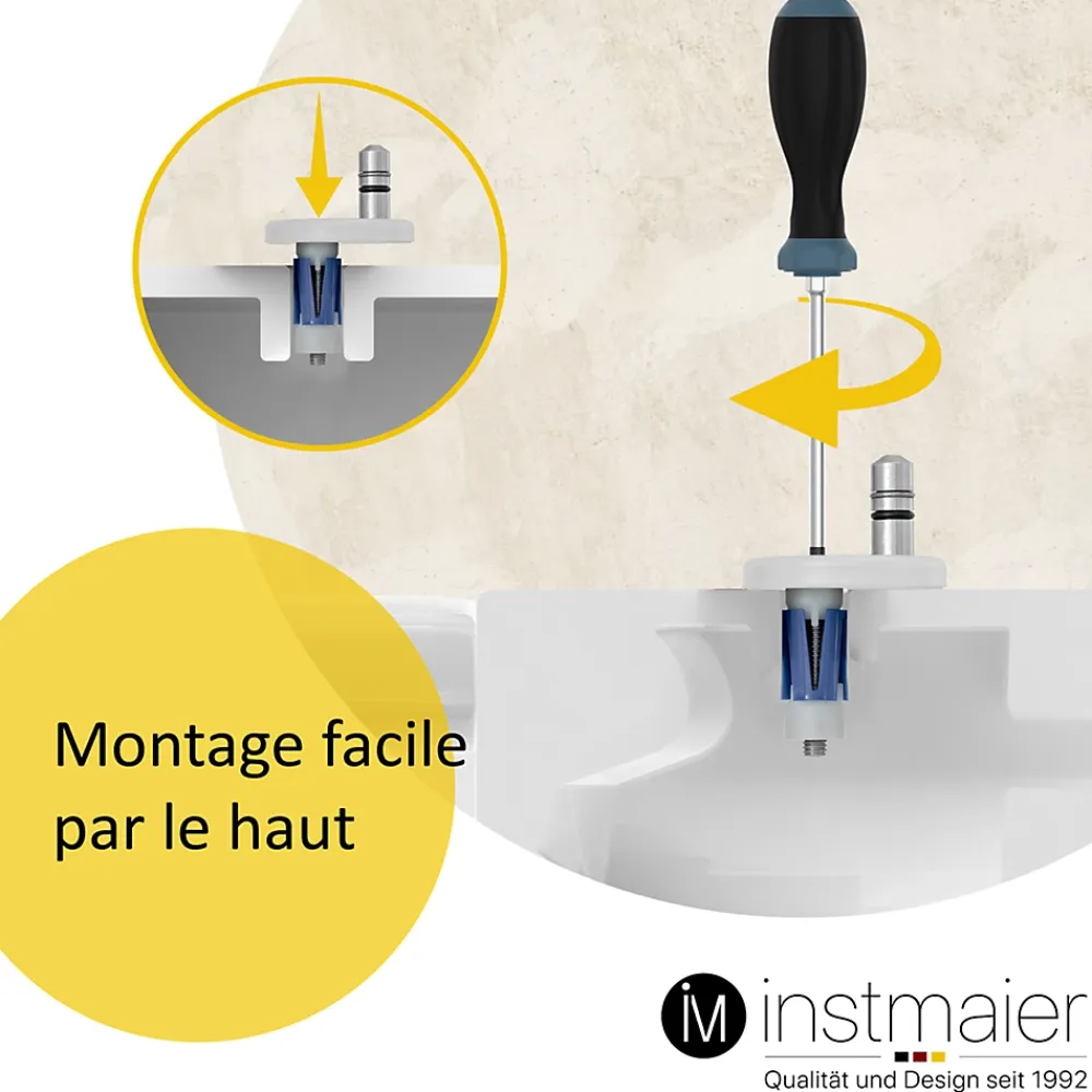 Instmaier Abattant WC ovale en duroplast noir avec frein de chute ALMA