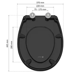 Instmaier Abattant WC ovale en duroplast noir avec frein de chute ALMA