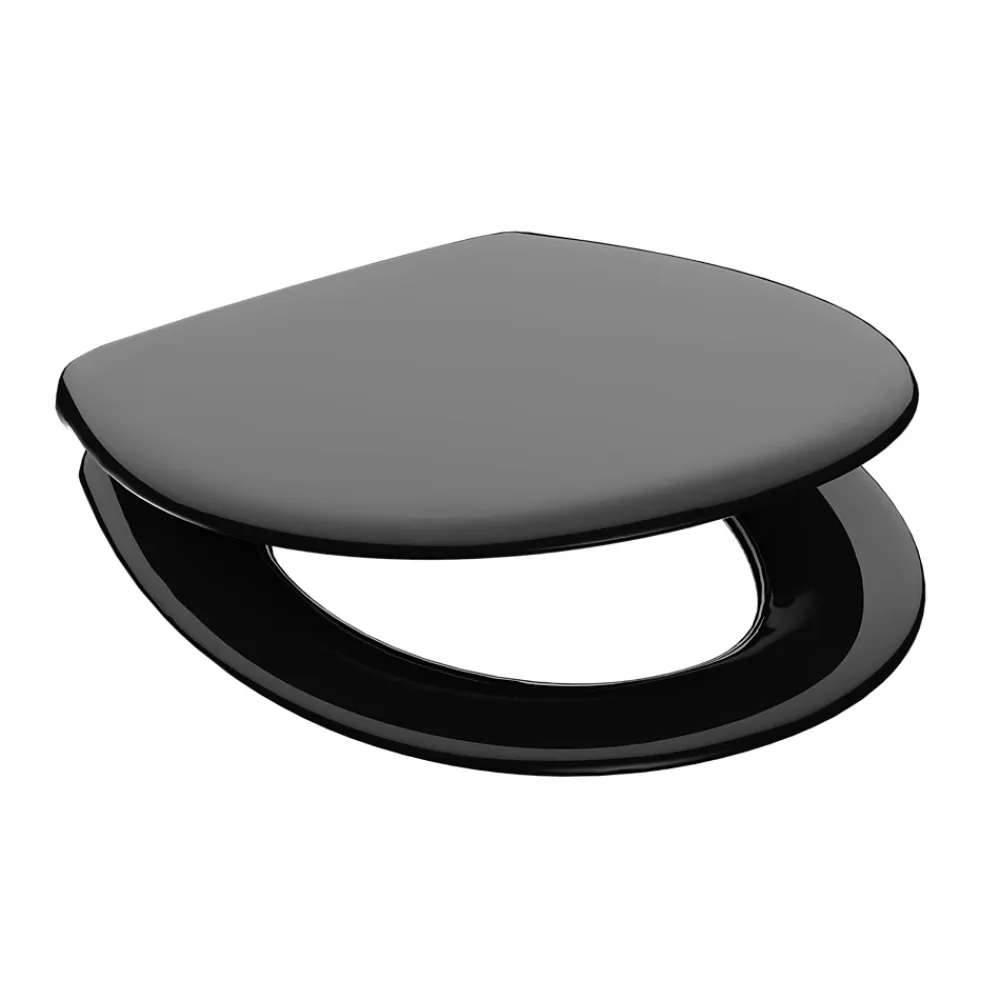Instmaier Abattant WC ovale en duroplast noir avec frein de chute ALMA