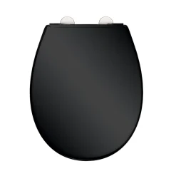 Instmaier Abattant WC ovale en duroplast noir avec frein de chute ALMA