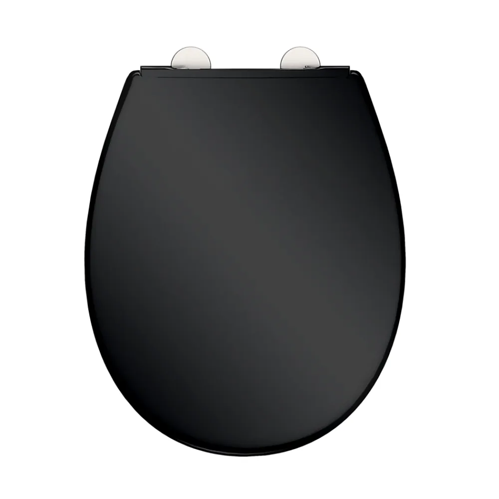 Instmaier Abattant WC ovale en duroplast noir avec frein de chute ALMA