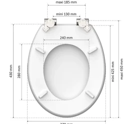 Abattant Wc|Instmaier Abattant WC ovale en MDF blanc avec frein de chute GAIA