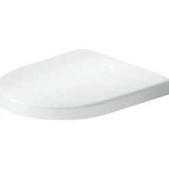 Abattant Wc|Duravit Abattant WC plastique Blanc forme D, Lunette toilettes universel à frein de chute / fermeture amortie - 37,5x41,7x5,1cm - Univavo