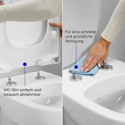 Duravit Abattant WC plastique Blanc forme D extra-plat, Lunette toilettes à frein de chute / fermeture amortie, 36x42,3x4,5cm, Univavo