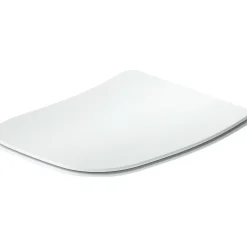 Duravit Abattant WC plastique Carré Blanc extra-plat, Lunette toilettes à frein de chute / fermeture amortie, 36x42,3x4,8cm, Univavo