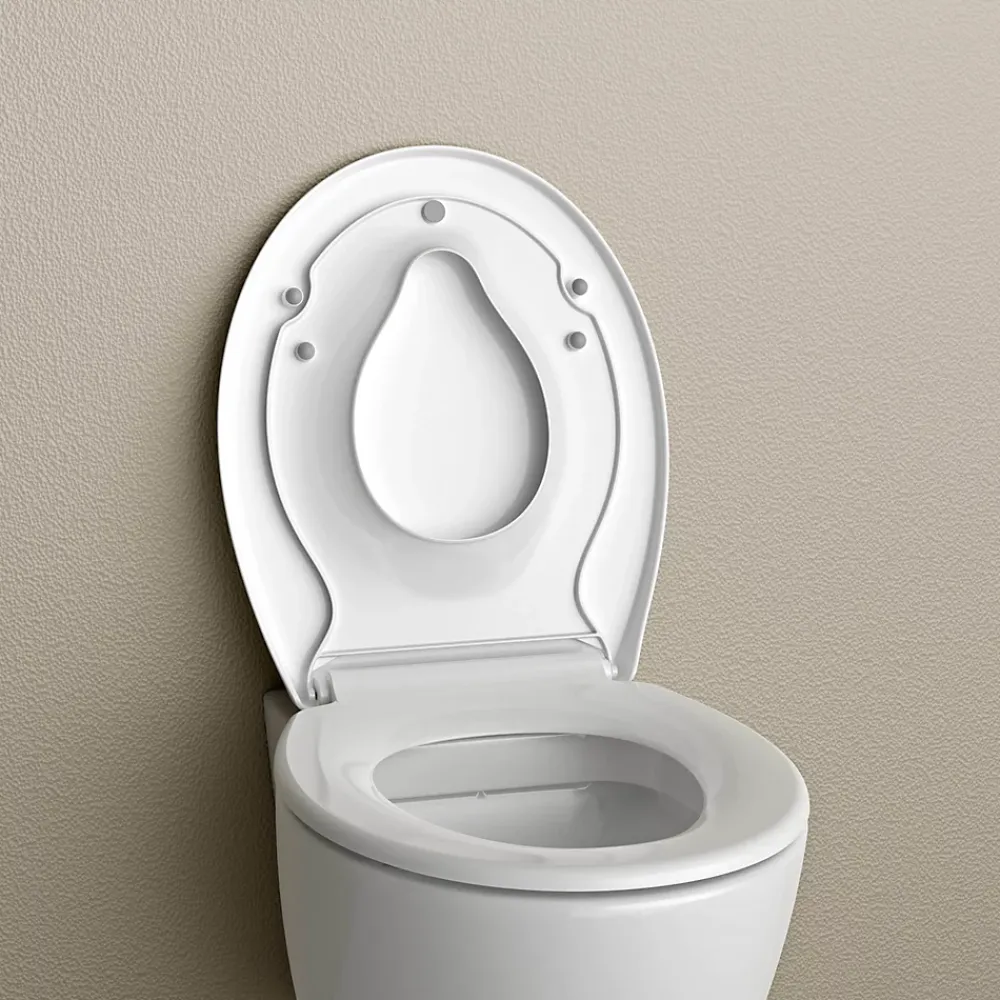 Bernstein Abattant WC plastique Lunette WC moderne, Cuvette toilette fermeture douceur pour enfant + adulte, Blanc, 44,6x37,1x5,2cm, U2004