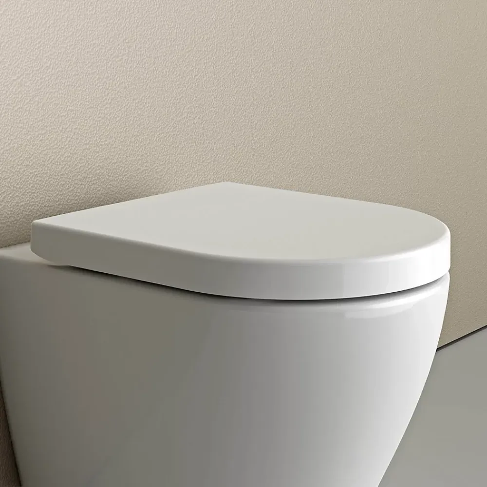 Abattant Wc|Bernstein Abattant WC plastique Lunette WC, Cuvette toilette fermeture en douceur - Blanc - 42,5x36,3x4,9cm - U1009
