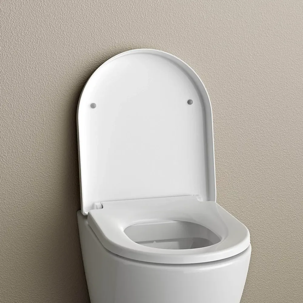 Abattant Wc|Bernstein Abattant WC plastique Lunette WC, Cuvette toilette fermeture en douceur - Blanc - 42,5x36,3x4,9cm - U1009