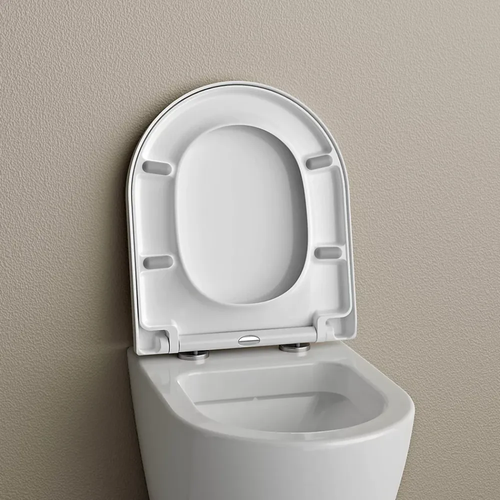 Abattant Wc|Bernstein Abattant WC plastique Lunette WC, Cuvette toilette fermeture en douceur - Blanc - 42,5x36,3x4,9cm - U1009