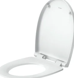 Abattant Wc|Duravit Abattant WC plastique Ovale Blanc, Lunette toilettes universel à frein de chute / fermeture amortie - 37x43,3x4,8cm - Univavo
