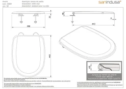 Sanindusa Abattant WC pour WC Aveiro ABS blanc (non universel)