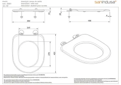 Sanindusa Abattant WC pour WC Aveiro ABS blanc (non universel)