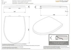 Sanindusa Abattant WC pour WC NF Easy Thermoplast blanc (non universel)