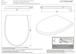 Sanindusa Abattant WC pour WC Easy fixation supérieure blanc (non universel)