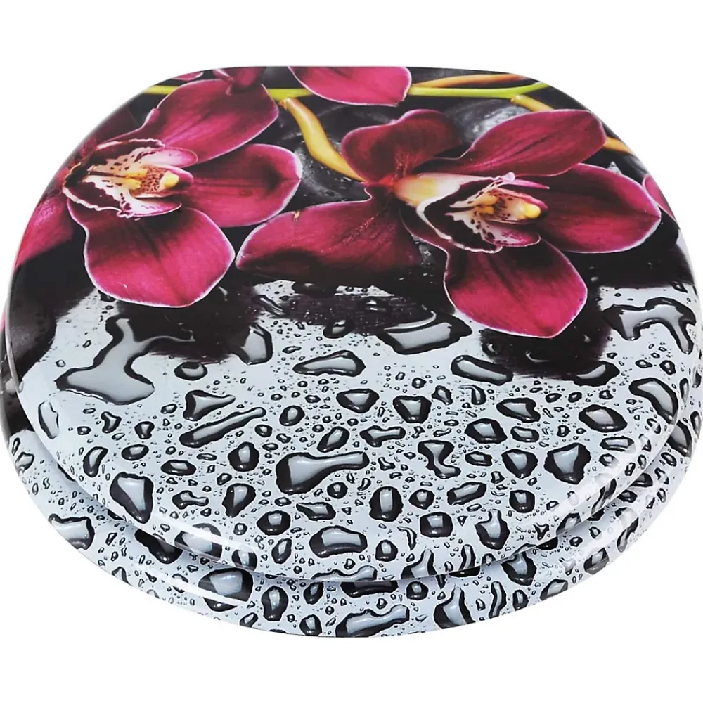 Abattant Wc|Helloshop26 Abattant WC siège de toilette en mdf rouge