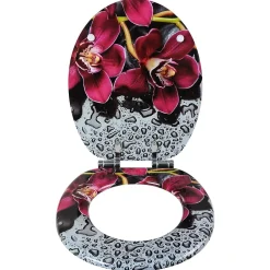 Abattant Wc|Helloshop26 Abattant WC siège de toilette en mdf rouge