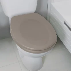 Abattant Wc|Spirella Abattant wc Thermo dur avec frein de chute NEELA Taupe mat Charnières ABS Chromé